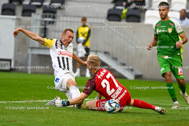AUT, Admiral Bundesliga, LASK Linz vs SC Austria Lustenau | 03.09.2023, Raiffeisen Arena Linz, AUT, Admiral Bundesliga, LASK Linz vs SC Austria Lustenau, im Bild Thomas Goiginger (Lask) vs Domenik Schierl (Austria Lustenau)


// Admiral Bundesliga Match between LASK Linz and SC Austria Lustenau in Linz, Austria on 2023/09/03
