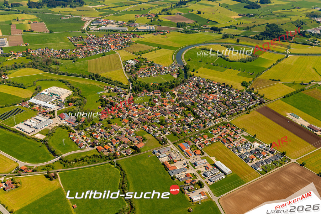 Das Luftbild zeigt : Ebenhofen Biessenhofen - Die Luftaufnahme wurde 2024 vom UL-Flugzeug aus erstellt ( keine Drohne ) - Hochauflösende Luftaufnahme - Für grossformatige Ausdrucke geeignet. Die Geschenkidee !Mit Lizenz und Bildrechte bestellbar