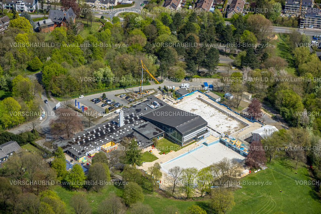 Velbert230407367Neviges | Luftbild, Panoramabad Velbert-Neviges, Baustelle, Neviges, Velbert, Ruhrgebiet, Nordrhein-Westfalen, Deutschland