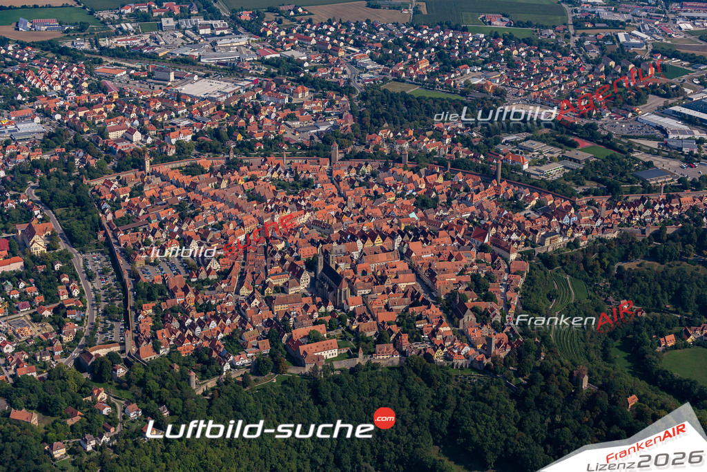 aktuelles Luftbild von  Rothenburg-tauber - Luftaufnahme wurde 2019 von https://frankenair.de mittels Flugzeug (keine Drohne) erstellt.