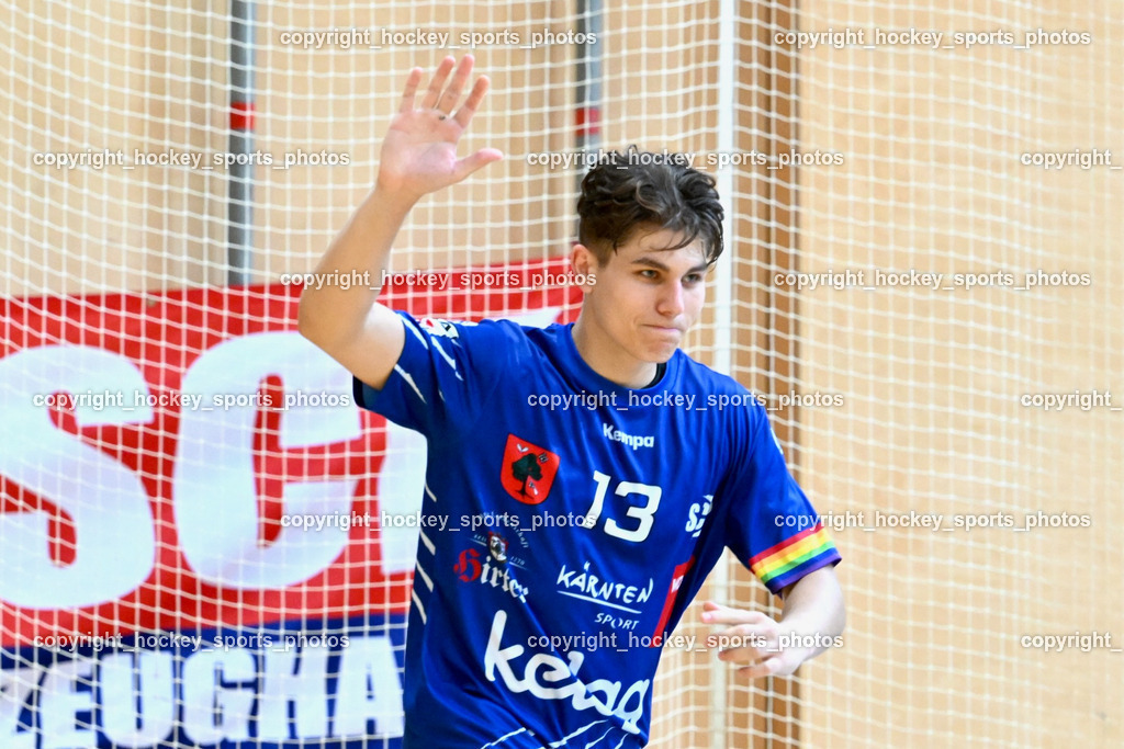 SC Ferlach vs. HSG Holding Graz 23.9.2023 | #13 Rakipov Smakaj Ali SC Ferlach, SC Ferlach vs. HSG Holding Graz 23.9.2023, SC Ferlach vs. HSG Holding Graz am 23.09.2023 in Bleiburg (Ballspielhalle Ferlach), Austria, (Photo by Bernd Stefan)