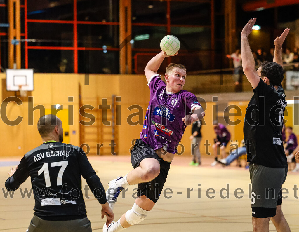 2024-03-23_048_SpVgg_Altenerding_II_gegen_ASV_Dachau_III | Erding, Deutschland, 23.03.2024:
Handball, Bezirksklasse Männer Staffel Süd West 2023 / 2024, 14. Spieltag, SpVgg Altenerding II gegen ASV Dachau III, Endergebnis: 24:32

Nicolas Loderer (ASV Dachau, #17), Tristan Gerhardt (SpVgg Altenerding, #71), Peter Strauch (ASV Dachau, #6)

Foto: Christian Riedel / fotografie-riedel.net