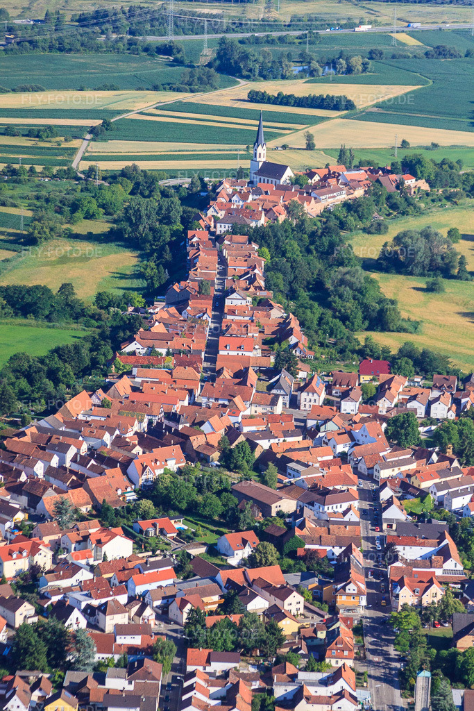 Luftbild: Hinterstädel von Norden in Jockgrim im Bundesland Rheinland-Pfalz in Deutschland. Foto: IMG_42428.jpg vom 27.06.2011 durch Werner Riehm/FLY-FOTO.de