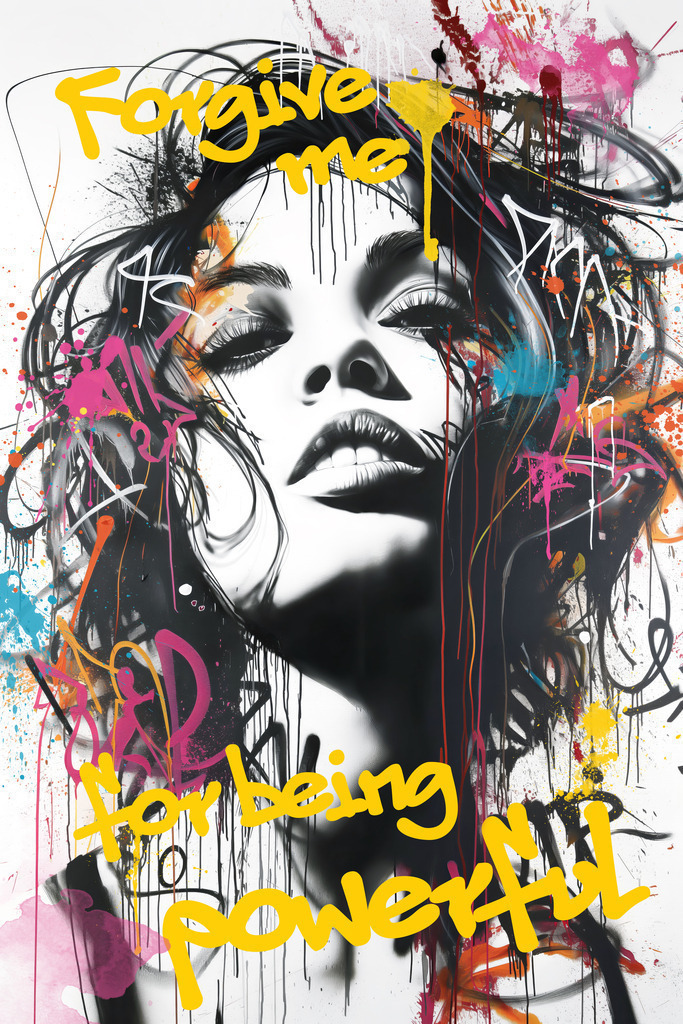 2111001 - Powerful | Modernes Wandbild oder Poster im Stil eines Streetart Kunstwerks.