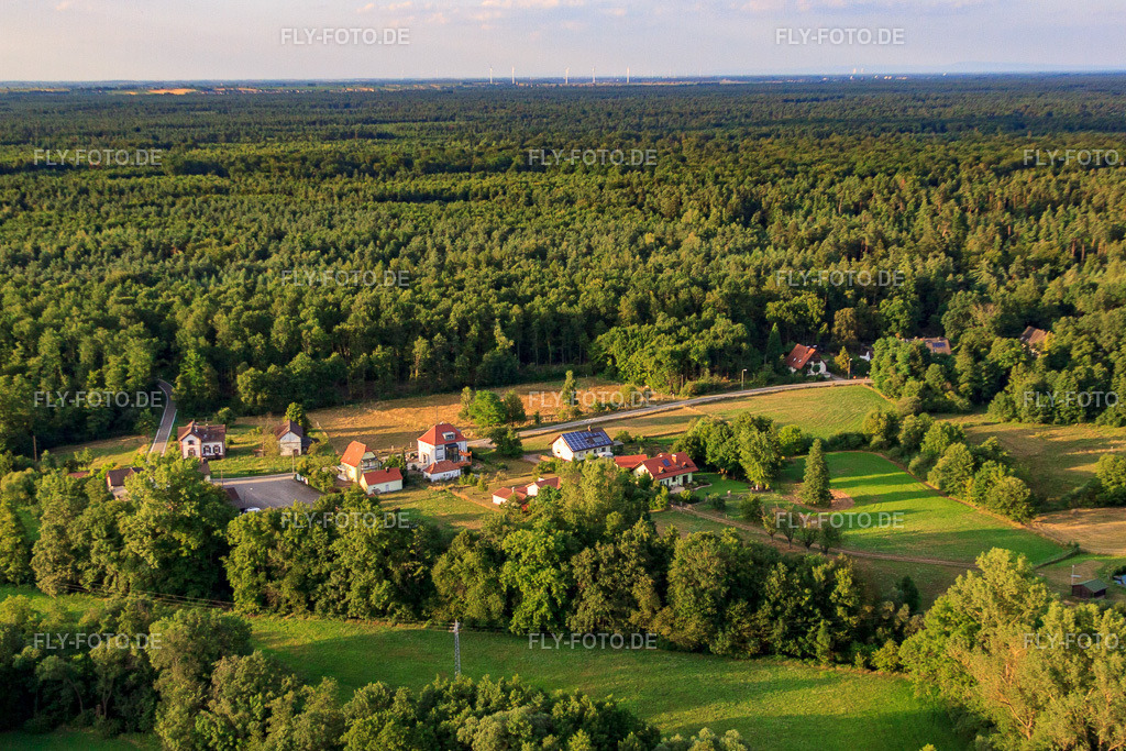 Lauterweg im Ortsteil Bienwaldmühle | Luftbild: Lauterweg im Ortsteil Bienwaldmühle in Scheibenhardt im Bundesland Rheinland-Pfalz in Deutschland. Foto: IMG_59054.jpg vom 04.08.2013 durch Werner Riehm/FLY-FOTO.de - Realisiert mit Pictrs.com
