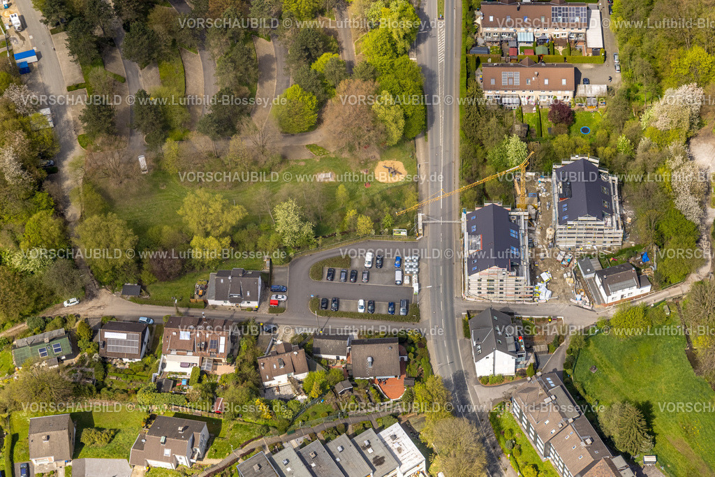 Velbert230407346Neviges | Luftbild, Baustelle mit Neubau Wohnpark Am Lohbach, Elberfelder Straße, Neviges, Velbert, Ruhrgebiet, Nordrhein-Westfalen, Deutschland