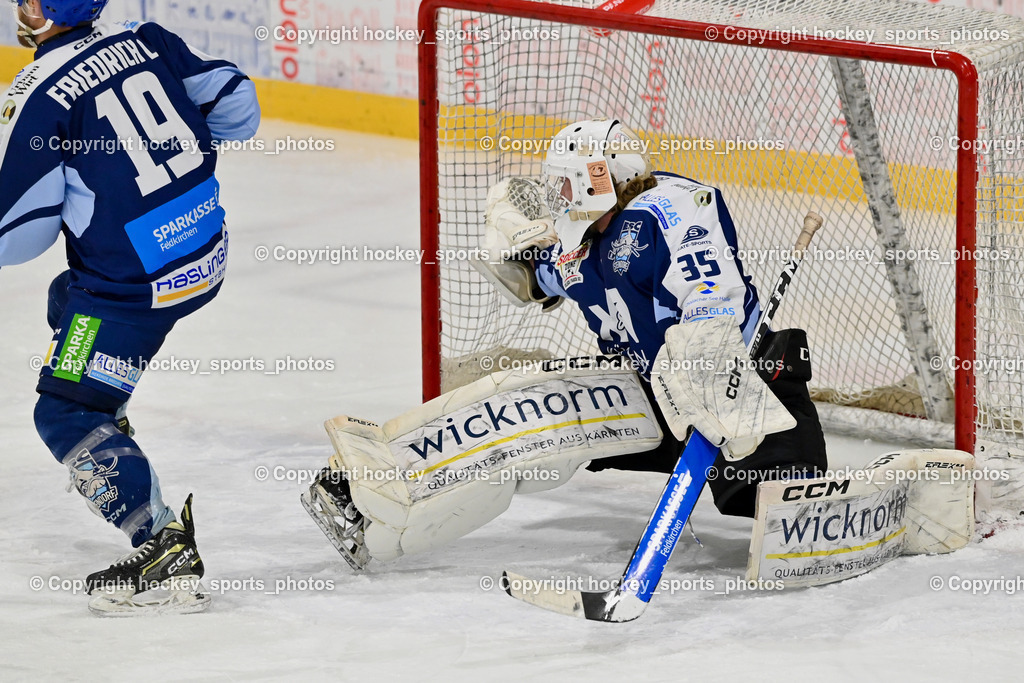 ESV Ferlach vs. ESC SOCCERZONE STEINDORF | #35 Mayronig Marco ESC Steindorf, #19 Friedrich Lukas ESC Steindorf, ESV Ferlach vs. ESC SOCCERZONE STEINDORF, ESV Ferlach vs. ESC SOCCERZONE STEINDORF am 29.11.2024 in Ferlach (Eishalle Ferlach ), Austria, (Photo by Bernd Stefan)