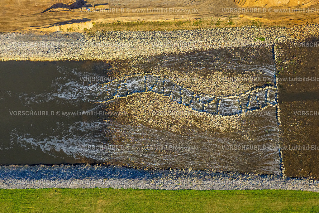 Dinslaken221102362Emschermuendung | Luftbild der alten und der neuen Emschermündung auf der Stadtgrenze zwischen Dinslaken und Voerde, Mündung in den Fluß Rhein, Emscherumbau, EGLV, Emschergenossenschaft, neue Emschermündung, Fischtreppe, Ruhrgebiet, Nordrhein-Westfalen, Deutschland