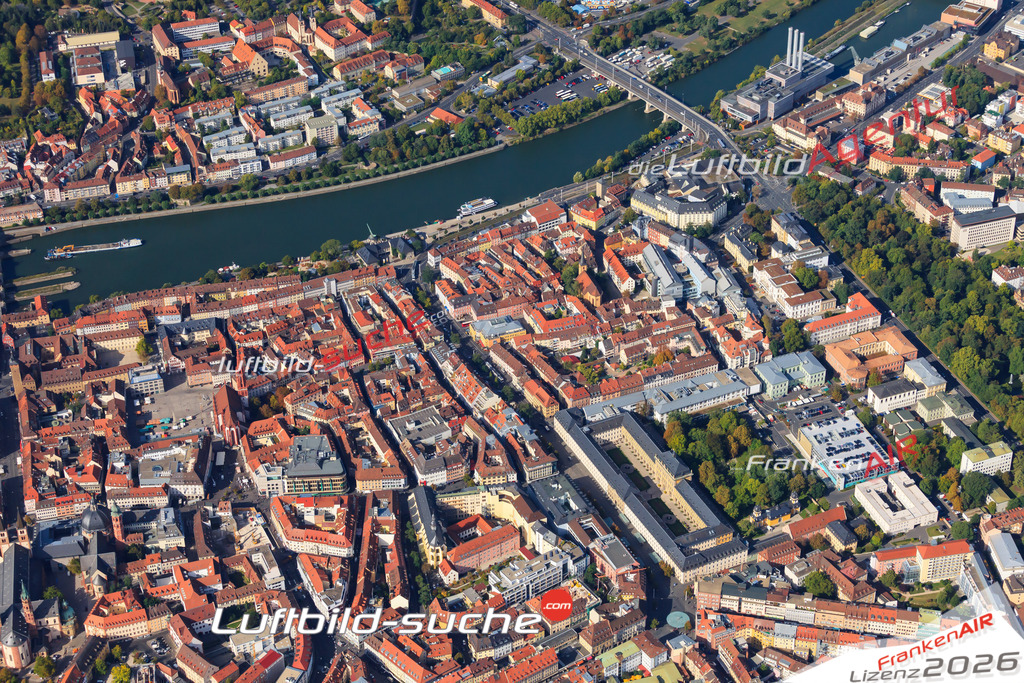 Luftbild von Juliuspromenade Wuerzburg - Luftaufnahme wurde 2012 von https://frankenair.de mittels Flugzeug (keine Drohne) erstellt - die Geschenkidee