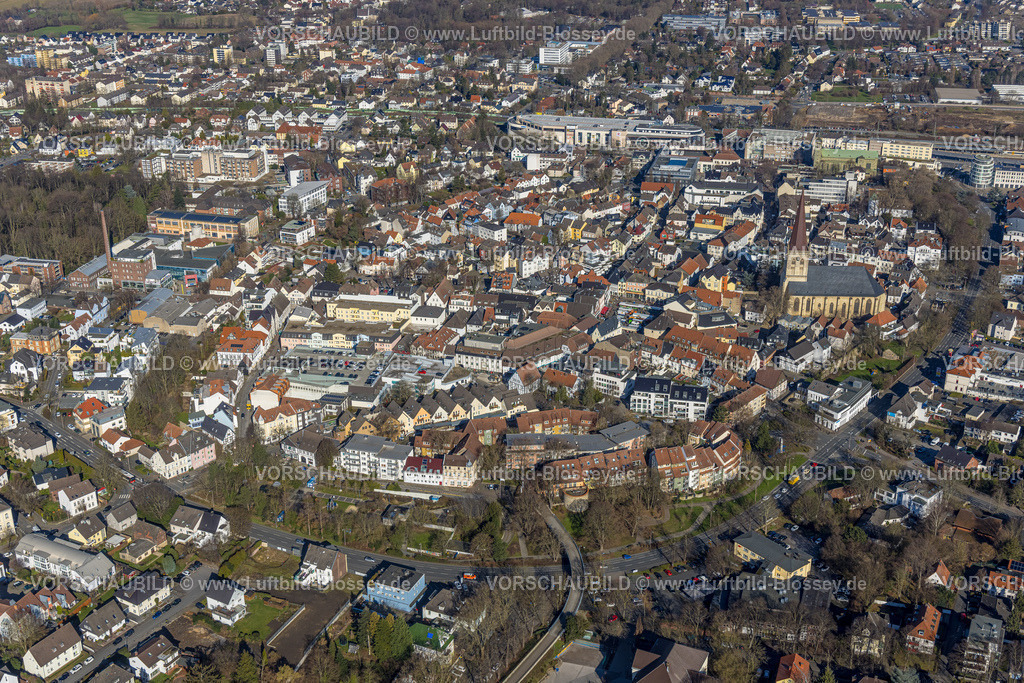 Unna230213409 | Luftbild, City Ortsansicht mit evang. Stadtkirche in der Altstadt, Unna, Ruhrgebiet, Nordrhein-Westfalen, Deutschland