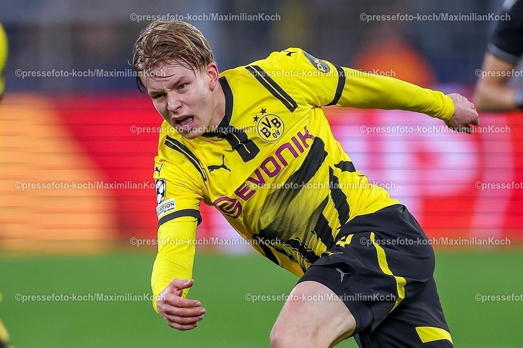 UCL04032502203 | 04.03.2025, Fußball, UEFA Champions League, Borussia Dortmund - OSC Lille, Signal Iduna Park, Runde der 16, Saison 2024 2025: Daniel Svensson (BVB #24)