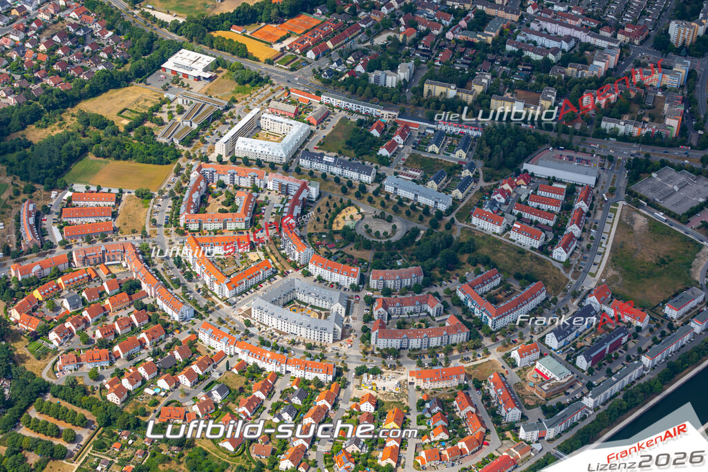 aktuelles Luftbild von Platz-der-deutschen-einheit  Nuernberg - Luftaufnahme wurde 2019 von https://frankenair.de mittels Flugzeug (keine Drohne) erstellt.