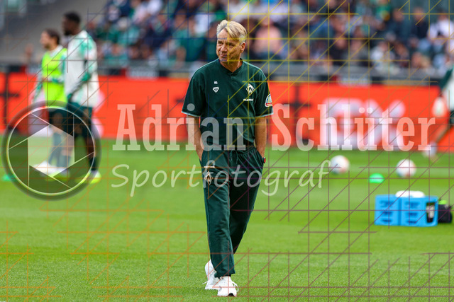 Borussia Mönchengladbach vs SV Werder Bremen - Bundesliga  | Mönchengladbach, Deutschland, 14.09.25:   Trainer Horst Steffen (SV Werder Bremen) schaut waehrend des Spiels der Bundesliga zwischen Borussia Mönchengladbach vs SV Werder Bremen im Stadion im Borussia Park(Foto von Brauer-Fotoagentur / Adrian Schlueter)