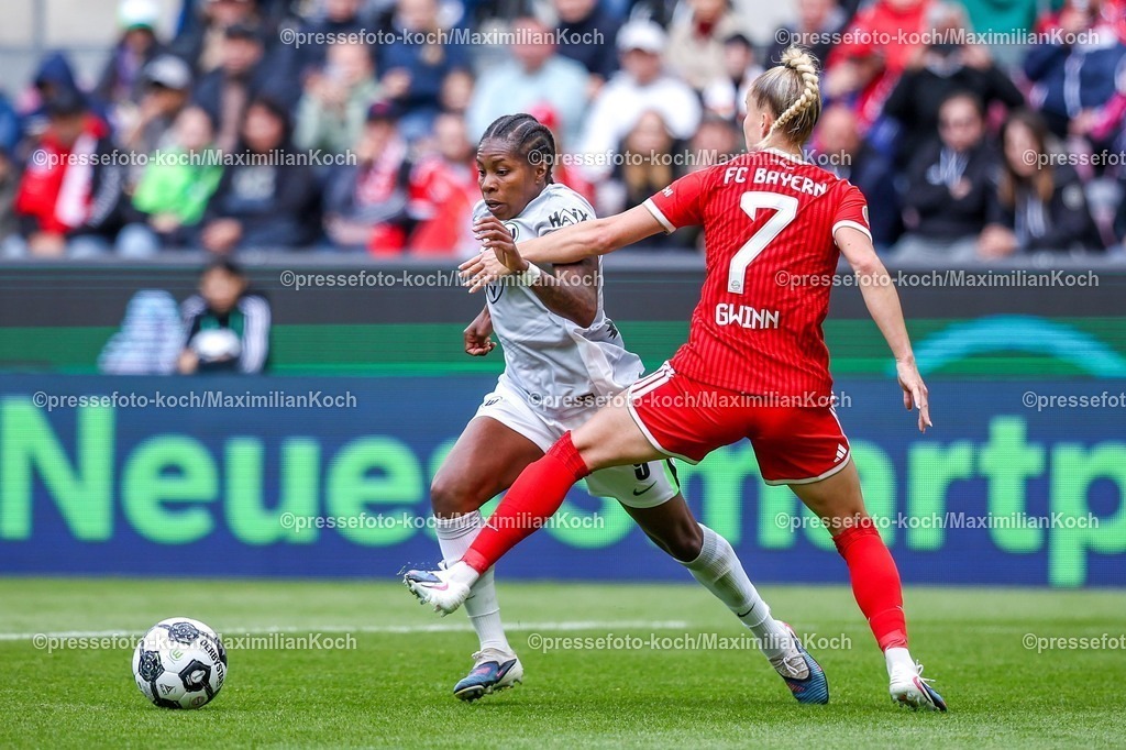xKWIx14052601051 | 2026.05.14, xkwix, Fußball, Finale DFB-Pokal Frauen, VfL Wolfsburg -  FC Bayern München, Saison 2025 2026, Rhein-Energie-Stadion in Köln: Lineth Beerensteyn (VfL Wolfsburg Frauen #9) im Zweikampf gegen Giulia Gwinn (FC Bayern München Frauen #7) DFB regulations prohibit any use of photographs as image sequences and or quasi-video. Photo: xKamilxWilkowskixPressefotoKochx