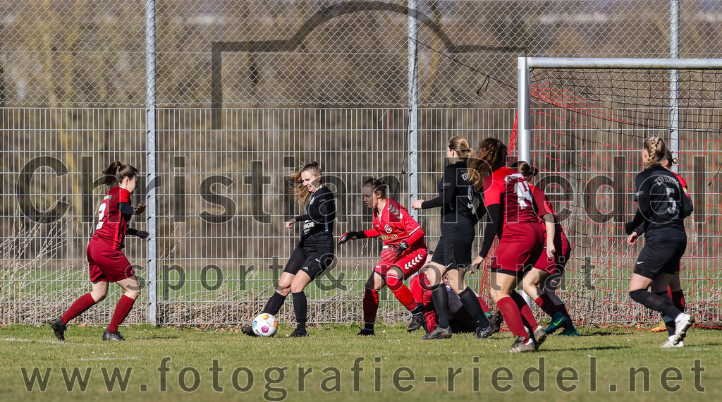 2024-02-25_008_FC_Schwaig_gegen_TSV_Eching | Oberding, Deutschland, 25.02.2024:
Fußball, Bezirksliga 2023 / 2024, Testspiel, FC Schwaig gegen TSV Eching, Endergebnis: 0:5

Christina Esser (FC Schwaig, #2), Anna-Lena Beer (TSV Eching, #7), Torfrau Sabine Winkler (FC Schwaig, #31), Anna Zieglmeier (TSV Eching, #9), Sophie Zeilhofer (FC Schwaig, #14), Elise Lutz (TSV Eching, #5)

Foto: Christian Riedel / fotografie-riedel.net