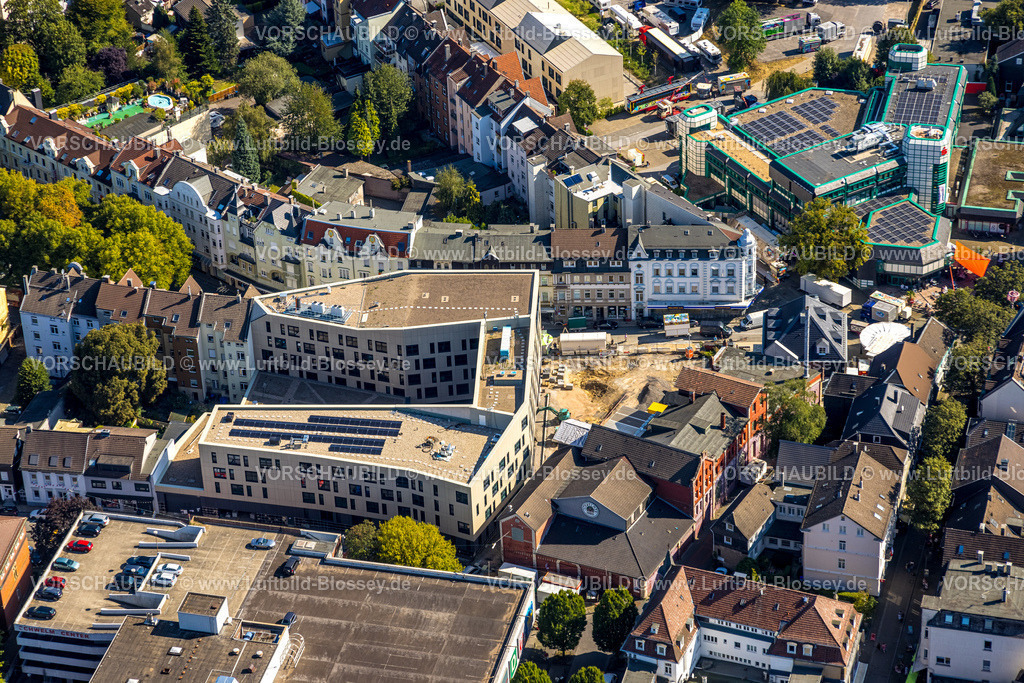 Schwelm240813627 | Luftbild,  Baustelle mit Neubau Neues Rathaus, Sparkasse Schwelm Gebäude, Schwelm, Ruhrgebiet, Nordrhein-Westfalen, Deutschland