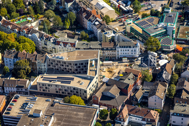 Schwelm240813627 | Luftbild,  Baustelle mit Neubau Neues Rathaus, Sparkasse Schwelm Gebäude, Schwelm, Ruhrgebiet, Nordrhein-Westfalen, Deutschland