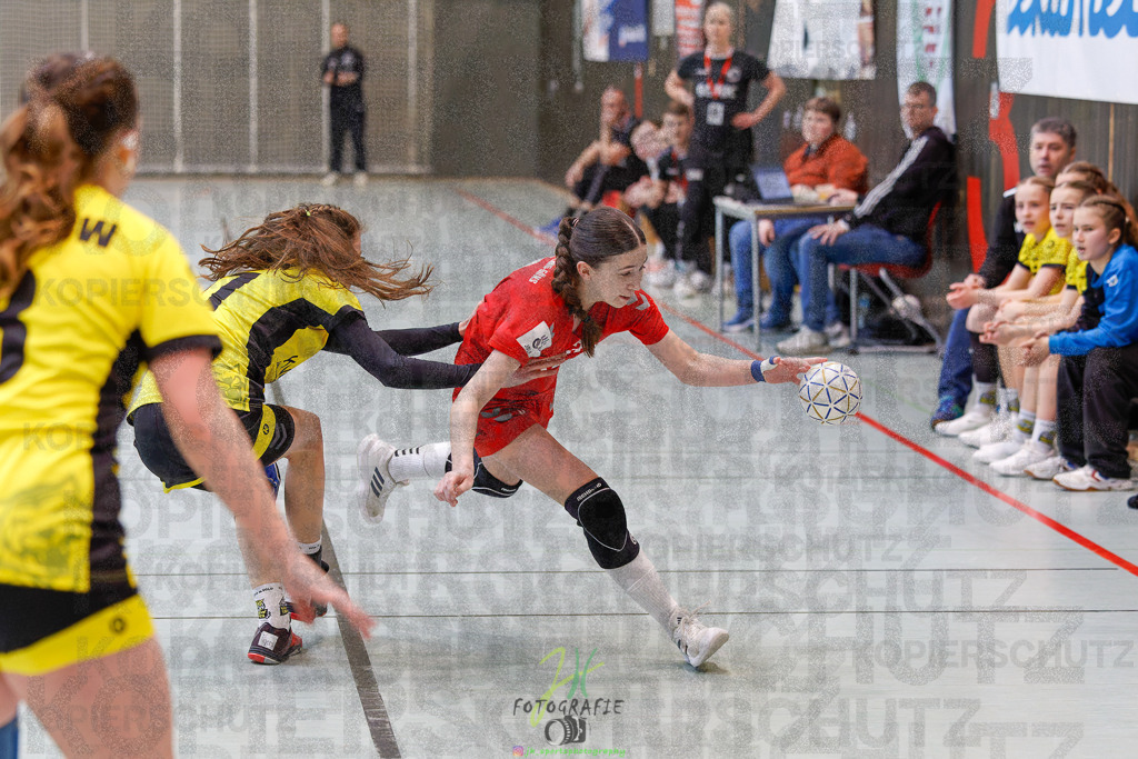 Hessenmeisterschaft wJC - Finale; HSG Kleenheim - HSG Weiterstadt/ Braunsh.Worf. | Hessenmeisterschaft wJC - Finale; HSG Kleenheim - HSG Weiterstadt/ Braunsh.Worf. am 22.03.2025 in Biedenkopf (Sporthalle Lahntalschule)Photo © 2025 - Jörg Heinrich - Realisiert mit Pictrs.com