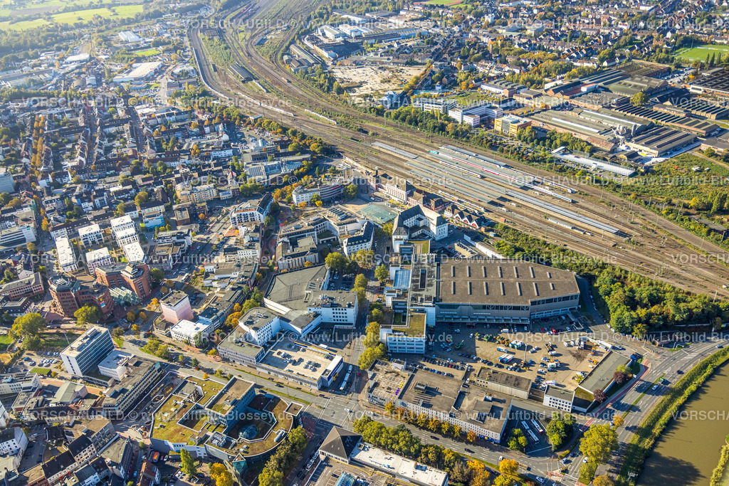 Hamm241006975 | Luftbild, Hbf Hauptbahnhof und Gleisanlagen, Mitte, Hamm, Ruhrgebiet, Nordrhein-Westfalen, Deutschland