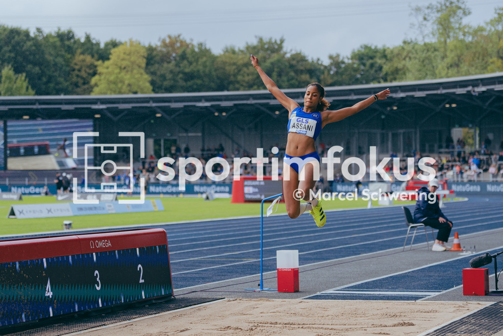 Deutsche Meisterschaften der Frauen und Männer 2026 | Mikaelle Assani, Karlsruher SC, Deutsche Meisterschaften der Frauen und Männer 2026, Lohrheidestadion Bochum-Wattenscheid, 26.07.2026. Foto: Marcel Schwering / sportimfokus - Realisiert mit Pictrs.com