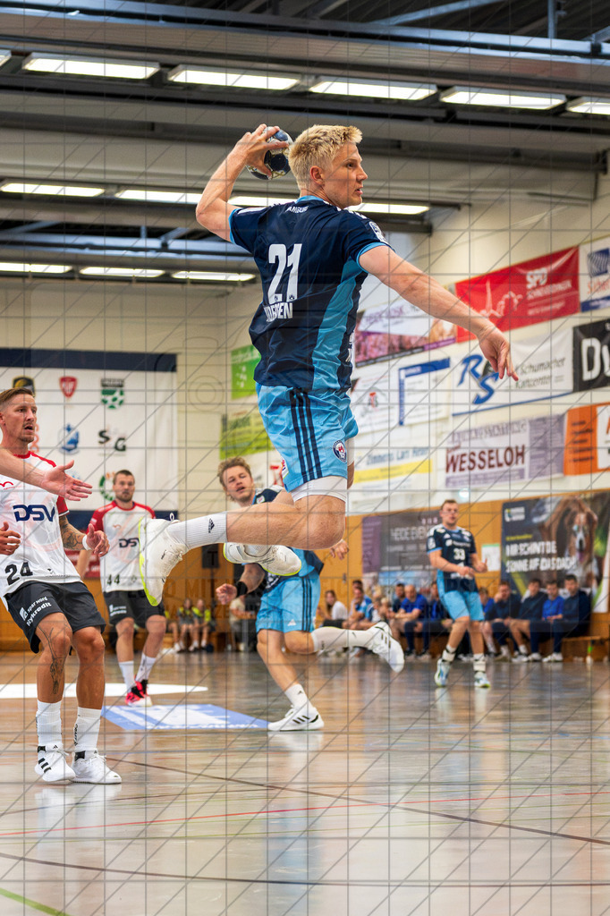IHC 2026 - HC Hamburg vs. HØJ Elite | Frederik Bo Andersen (Handball-Club Hamburg #21); IHC 2026 - HC Hamburg vs. HØJ Elite am 07.08.2026 in Sporthalle KGS, Schneverdingen - Realisiert mit Pictrs.com