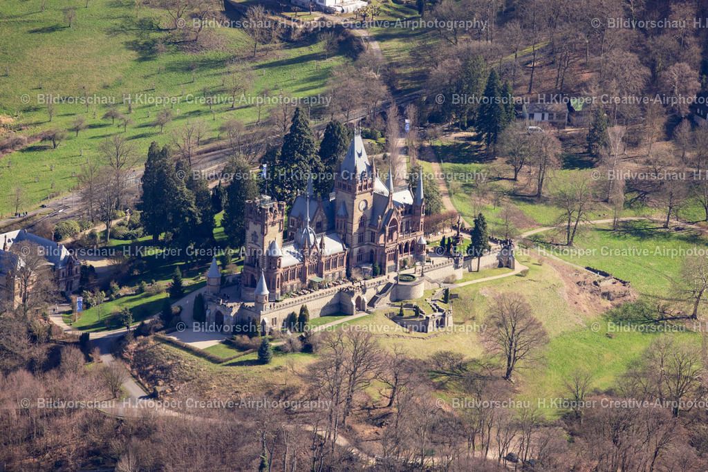 Luftbilder Königswinter-0098 | Luftbildfotografie Burganlage des Schloß Drachenburg in Königswinter im Bundesland Nordrhein-Westfalen. - Realisiert mit Pictrs.com