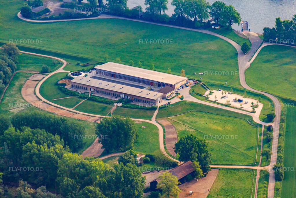 Luftbild: Restaurant und Reitstall Kollerinsel in Brühl im Bundesland Baden-Württemberg in Deutschland. Foto: IMG_40484.jpg vom 24.04.2011 durch Werner Riehm/FLY-FOTO.deAuflösung des Originals: 4752 x 3168 pxWWW.KOLLERINSEL-PFERDELAND.DE