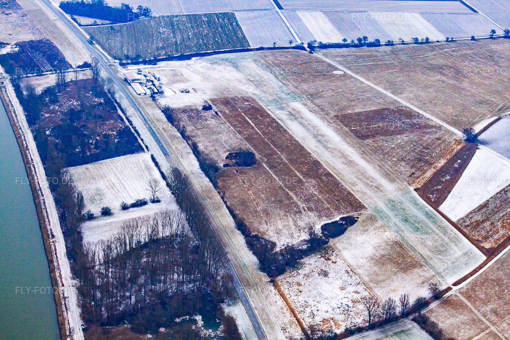 Luftbild: Flugplatz Herrenteich in Hockenheim im Bundesland Baden-Württemberg in Deutschland. Foto: IMG_23461.jpg vom 06.01.2010 durch Werner Riehm/FLY-FOTO.de