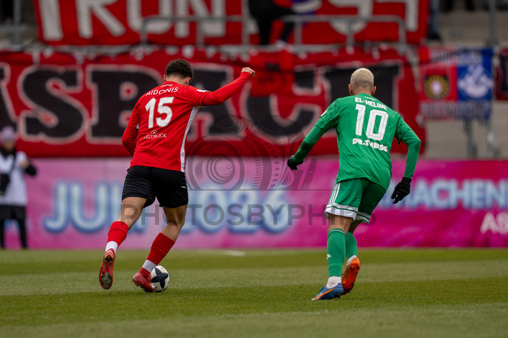 SG Sonnenhof Grossaspach vs. FC 08 Homburg, Fussball, Regionalliga Suedwest, 26. Spieltag, 28.03.2026 | Antonis Aidonis (SG Sonnenhof Grossaspach, #15),SG Sonnenhof Grossaspach vs. FC 08 Homburg, Fussball, Regionalliga Suedwest, 26. Spieltag, 28.03.2026