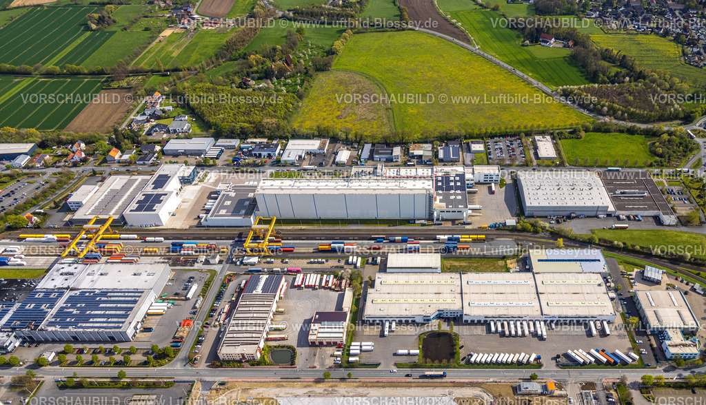 Boenen230404870 | Luftbild, Gewerbegebiet InlogParc, Edisonstraße, Westerbönen, Bönen, Ruhrgebiet, Nordrhein-Westfalen, Deutschland