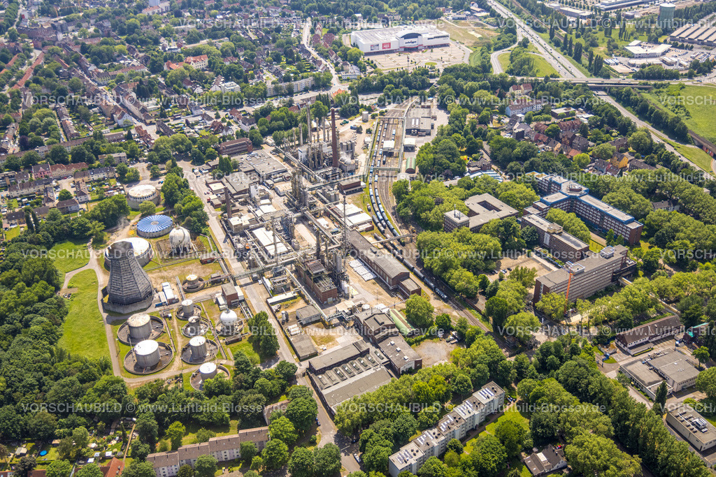 Herne220503034 | Luftbild, Agentur für Arbeit Herne und Gemeindeprüfungsanstalt Nordrhein-Westfalen, Chemiewerk Ineos Solvents Herne, Herne-Mitte, Herne, Ruhrgebiet, Nordrhein-Westfalen, Deutschland