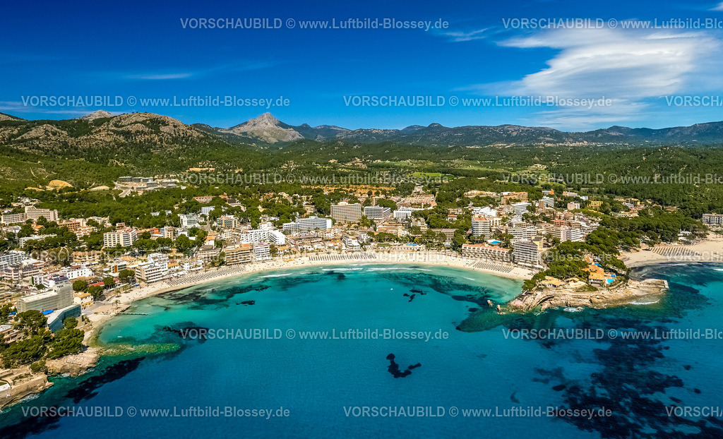 Mallorca230400191Paguera-2 | Luftbild, Hotels am Strand, Platja de Palmira, Playas de Paguera, CalviaÃ‚Â , Balearen, Mallorca, Balearische Inseln, Spanien