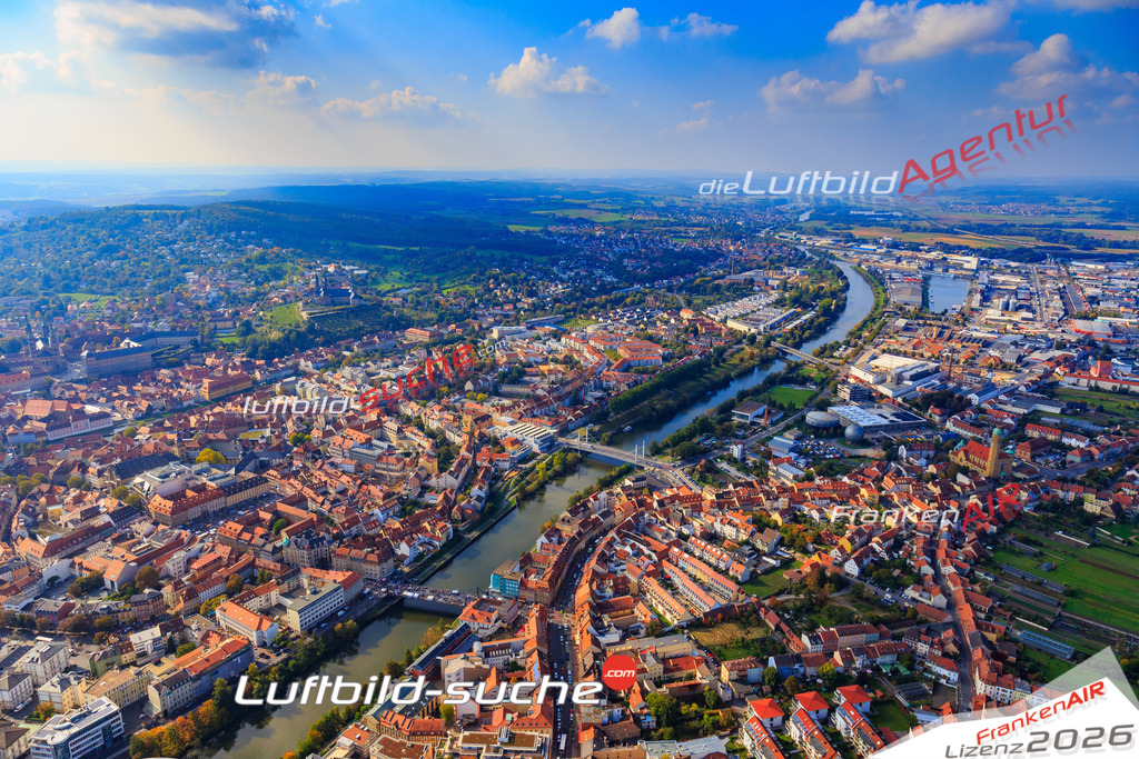 Luftbild von  Bamberg - Luftaufnahme wurde 2014 von https://frankenair.de mittels Flugzeug (keine Drohne) erstellt - die Geschenkidee