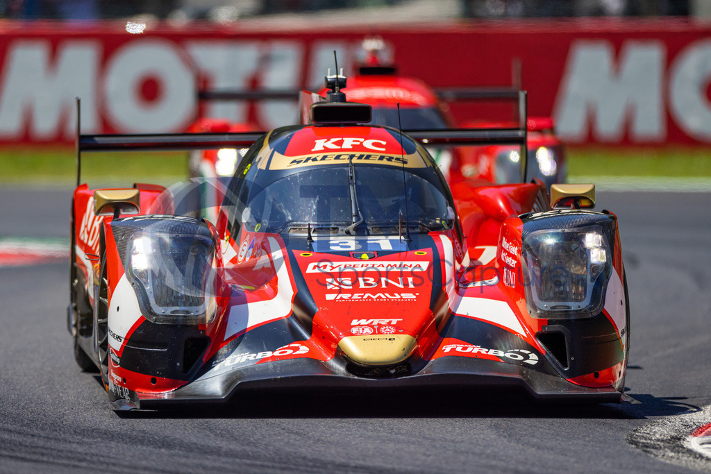 Trainproduction-20230709-0068 | MONZA,ITALY,09.Jul.23 - MOTORSPORTS - WEC, FIA World Endurance Championships, 6h of Monza, Autodromo Monza. Image shows Sean Gelael (INA), Ferdinand Habsburg-Lothringen (AUT) and Robin Frijns (NED/ Team WRT).  Photo: Trainproduction / Matthias Trinkl
