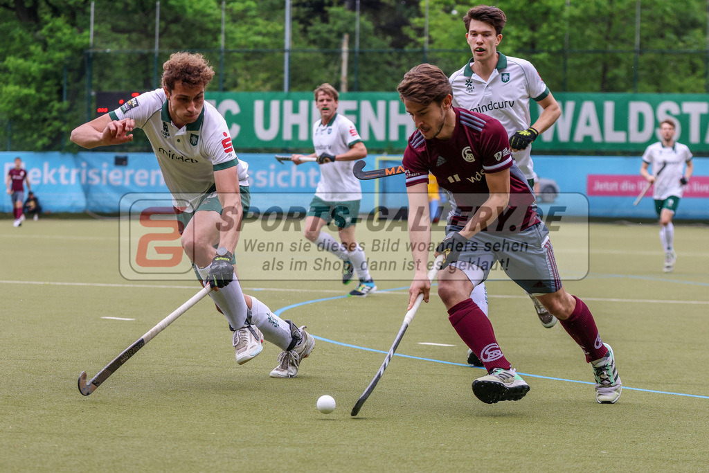 MJ_2023-05-20-HTCU-MSC-19 | Nicolas Kühne (Münchner SC #23) &amp; Moritz Ludwig (Uhlenhorst Mülheim #25), Uhlenhorst Mülheim - Münchner SC am 1.10.2022 im Waldstadion, Mülheim a. d. Ruhr
