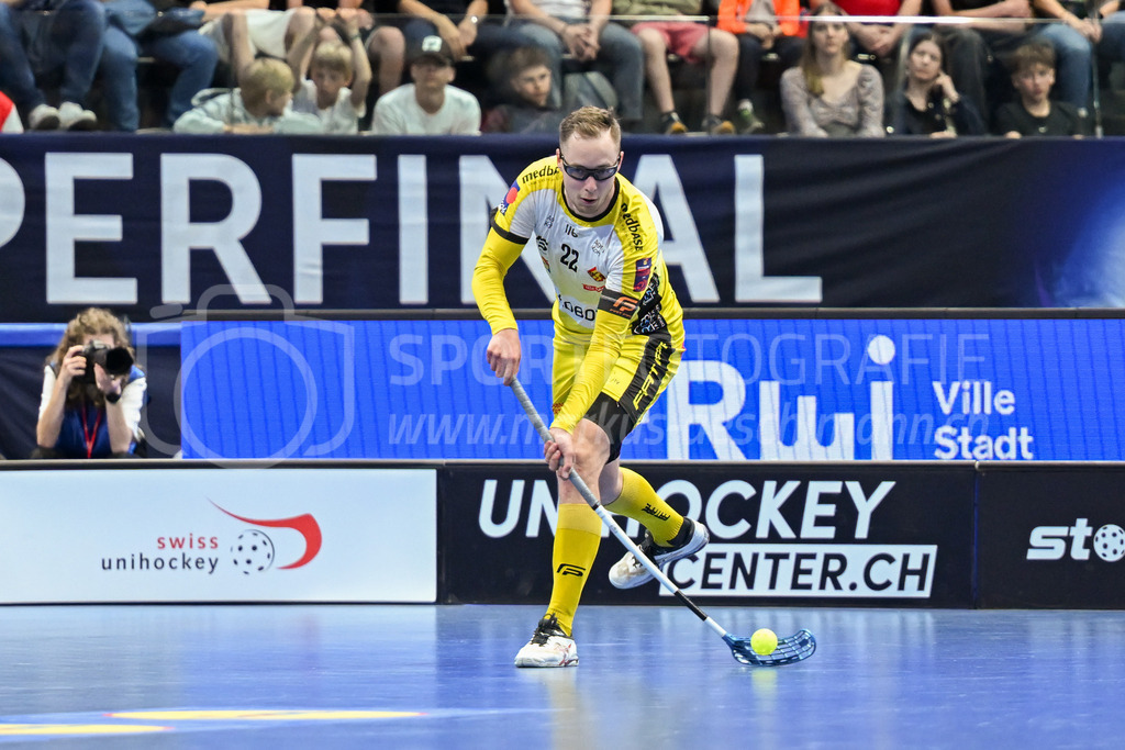Zug United - HC Rychenberg - 25. April 2026 | Michel Wöcke (#22 HC Rychenberg Winterthur) am L-UPL Superfinal-Spiel zwischen Zug United und HC Rychenberg am 25. April 2026 in der BCF Arena, Fribourg, Schweiz.Bild: Sportfotografie Markus Aeschimann | www.markus-aeschimann.ch - Realisiert mit Pictrs.com