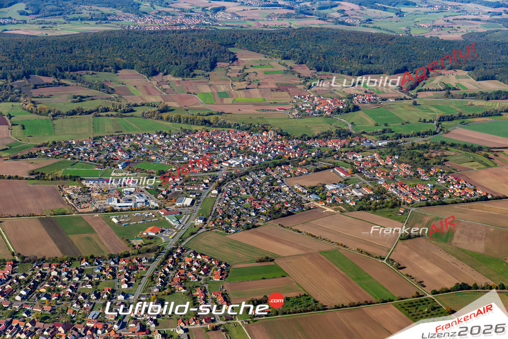 Die Luftbildaufnahme Rattelsdorf -  wurde 2019 mittels Flugzeug (keine Drohne) erstellt. Perfekte Schärfe und Druck- Ergebnisse- Garantiert!