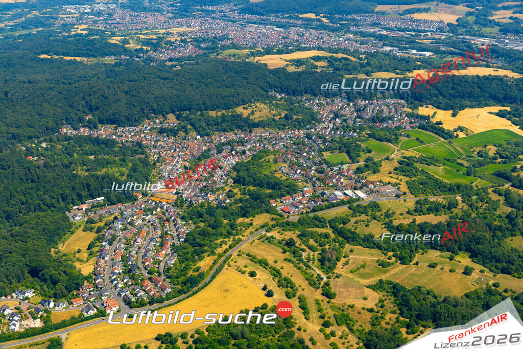 Das Luftbild zeigt :  Glattbach - Die Luftaufnahme wurde 2023 vom UL-Flugzeug aus erstellt ( keine Drohne ) - Hochauflösende Luftaufnahme - Für grossformatige Ausdrucke geeignet. Die Geschenkidee !Mit Lizenz und Bildrechte bestellbar