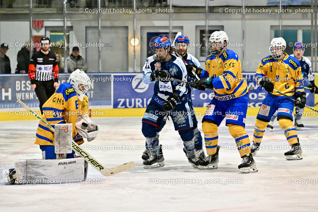 ESC Steindorf vs. EHC Althofen | #31 Horn Fabian EHC Althofen, #11 Czechner Sandro ESC Steindorf, #57 Wilfan Franz ESC Steindorf, #92 Jagarinec Jakob Lukas EHC Althofen, #20 Kogler Benjamin EHC Althofen, ESC Steindorf vs. EHC Althofen, ESC Steindorf vs. EHC Alhofen am 03.03.2024 in Steindorf (Ossiachersee Halle), Austria, (Photo by Bernd Stefan)