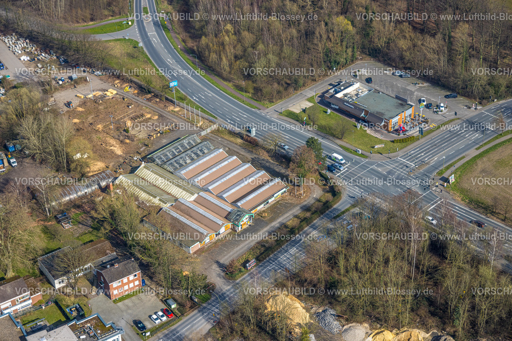 Hamm240306672 | Luftbild, Straßenkreuzung Werler Straße und Ostdorfstraße, Baustelle an der Ostdorfstraße, Gelände ehemaliges Gartencenter-Kleym Stadtbezirk Rhynern, Hamm, Ruhrgebiet, Nordrhein-Westfalen, Deutschland