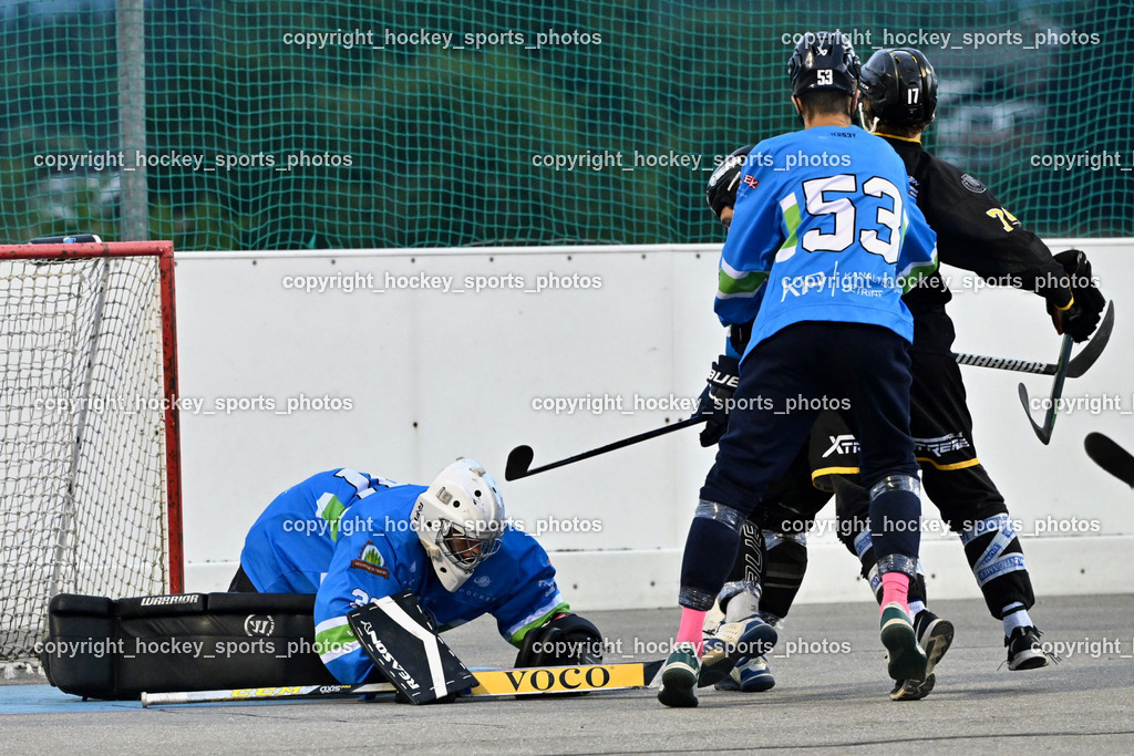 ASKÖ Hockey Villach vs. VAS Ballhockey  | #31 LEPUSCHITZ Leo ASKÖ Villach Hockey, #53 NINDLER Elias ASKÖ Villach Hockey, ASKÖ Hockey Villach vs. VAS Ballhockey , ASKÖ Hockey Villach vs. VAS Ballhockey  am 06.07.2025 in Villach (Alpen Arena ), Austria, (Photo by Bernd Stefan)