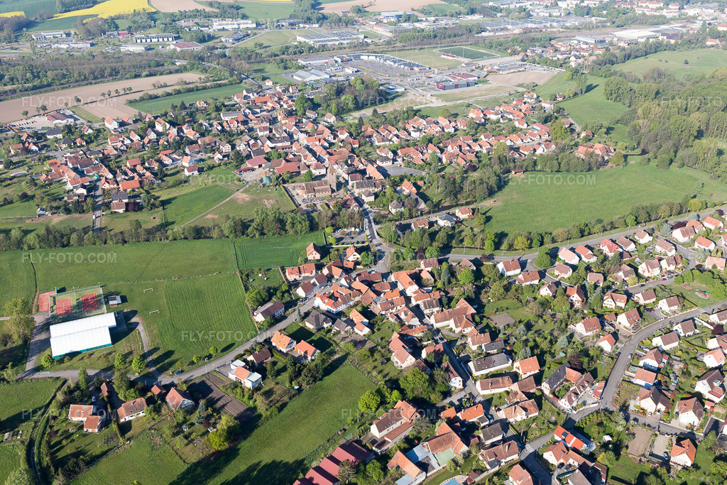 Aerial view: View of the town in the district Altenstadt in Wissembourg in the state Bas-Rhin, France.Photo: IMG_099275.jpg taken on 04/30/2017 by Werner Riehm/FLY-FOTO.comResolution of the original: 5472 x 3648 px