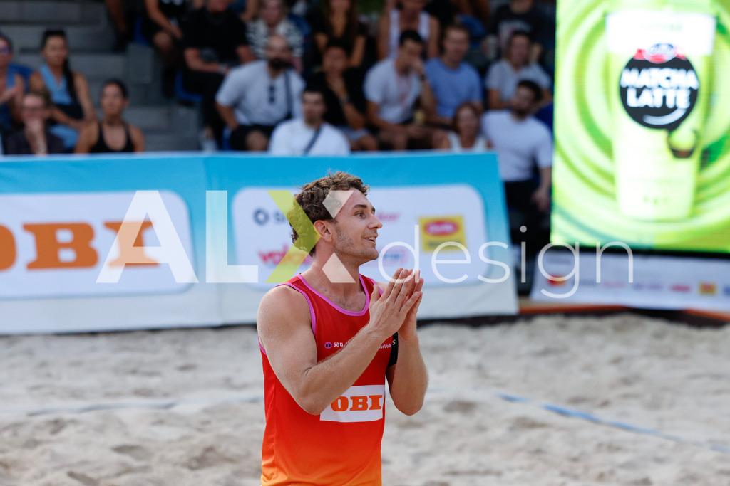 Obi BeachTour 2026 - Basel | BASEL, SWITZERLAND - JULY 17: YVES HAUSSENER (SUI) during the Obi BeachTour 2026 match between HAGENBUCH / HAUSSENER (SUI) and BORTOLUZZI / JAUFFRET (SUI) at Barfüsserplatz on July 17, 2026 in Basel, Switzerland. - Realisiert mit Pictrs.com