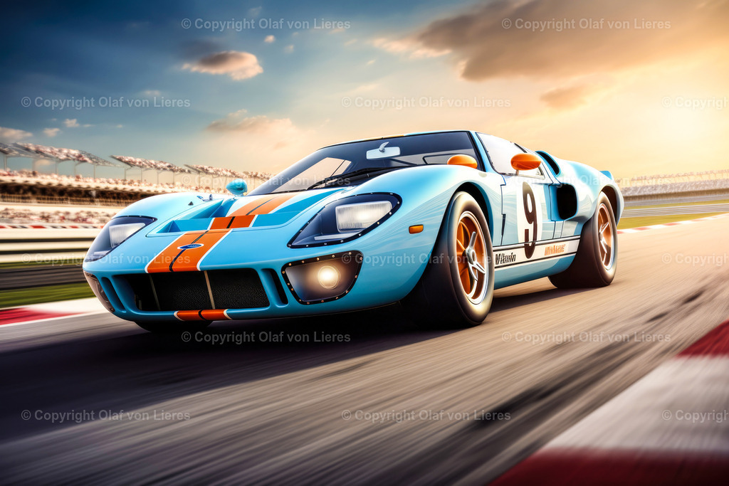 Ford GT 1966 | Rennwagen LeMans 1966 Ford GT als Wandbild