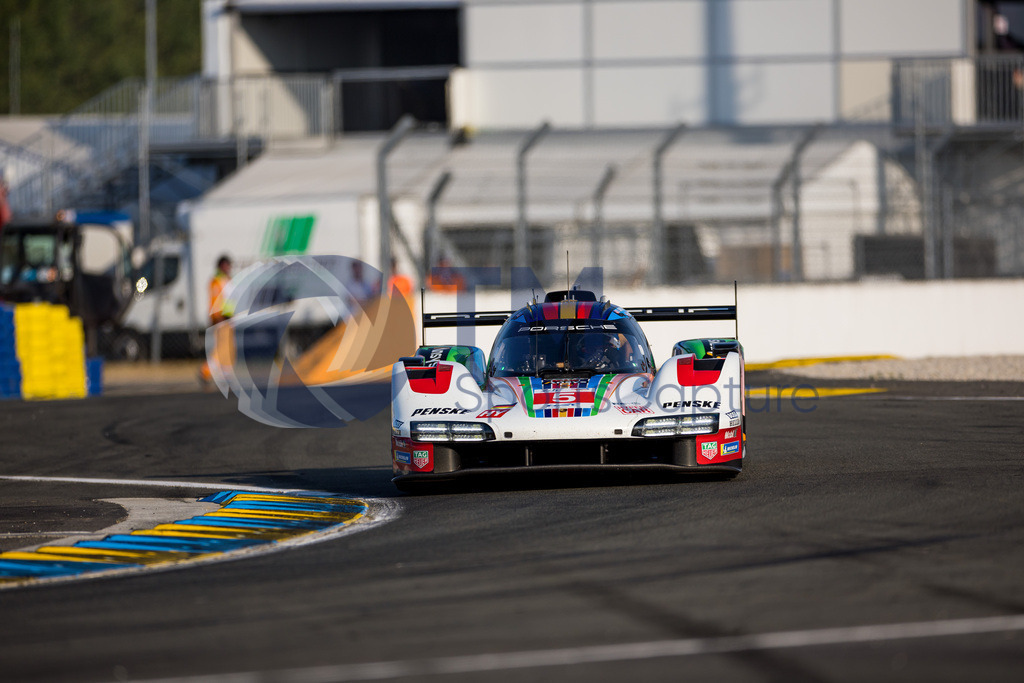 Trainproduction-20230607-1123 | LE MANS,FRANCE,07.Jun.23 - MOTORSPORTS - WEC, FIA World Endurance Championships, 24 Hours of Le Mans, Circuit de la Sarthe, qualifying. Image shows Dane Cameron (USA), Michael Christensen (DEN) and Frederic Makowiecki (FRA/Porsche Penske Motorsport). Photo: Trainproduction / Matthias Trinkl