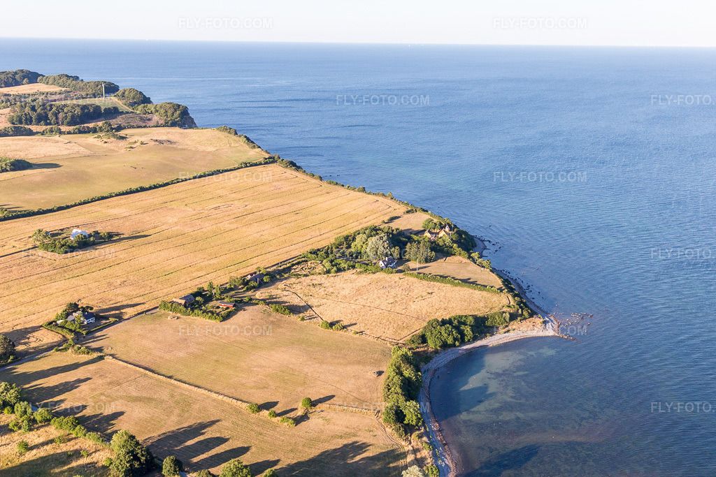 Aerial view: View of the town in Borre in the state Zealand, Denmark. – Photo: IMG_108550.jpg taken on 07/04/2018 by Werner Riehm/FLY-FOTO.com – Resolution of the original: 5116 x 3411 px