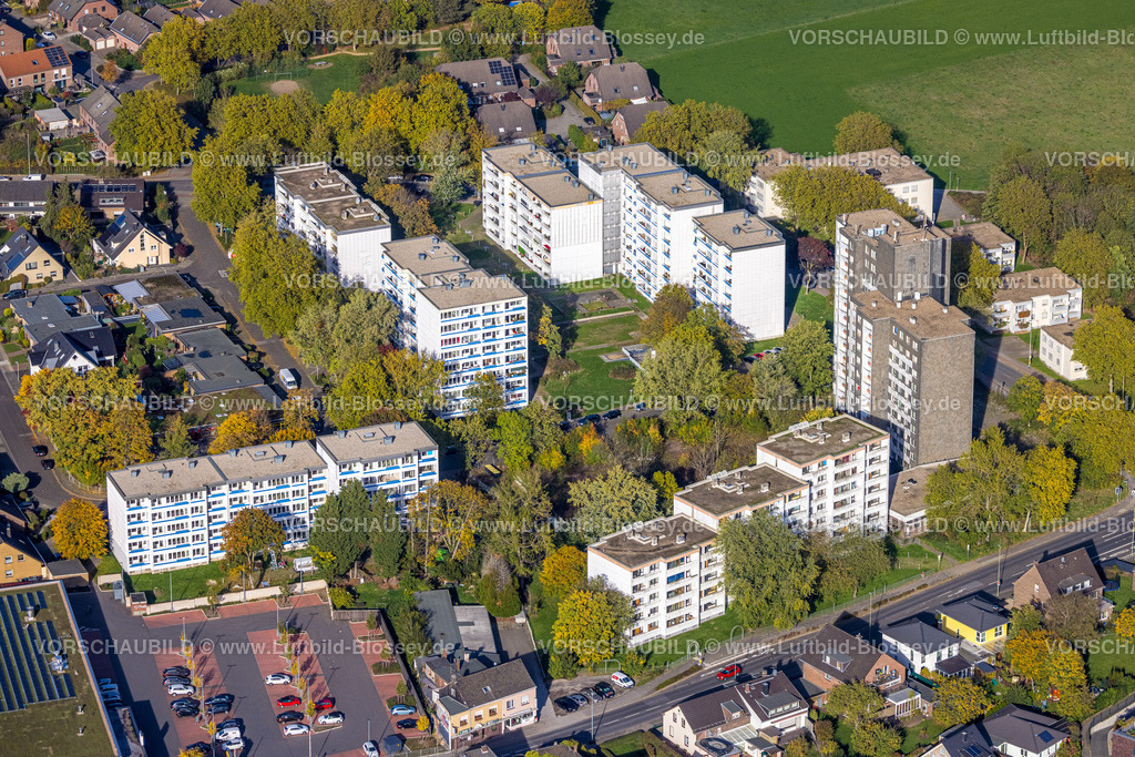 Neukirchen-Vluyn221005043 | Luftbild, Hochhaussiedlung Vluyner Nordring Ecke Humboldtstraße, Vluyn, Neukirchen-Vluyn, Ruhrgebiet, Niederrhein, Nordrhein-Westfalen, Deutschland