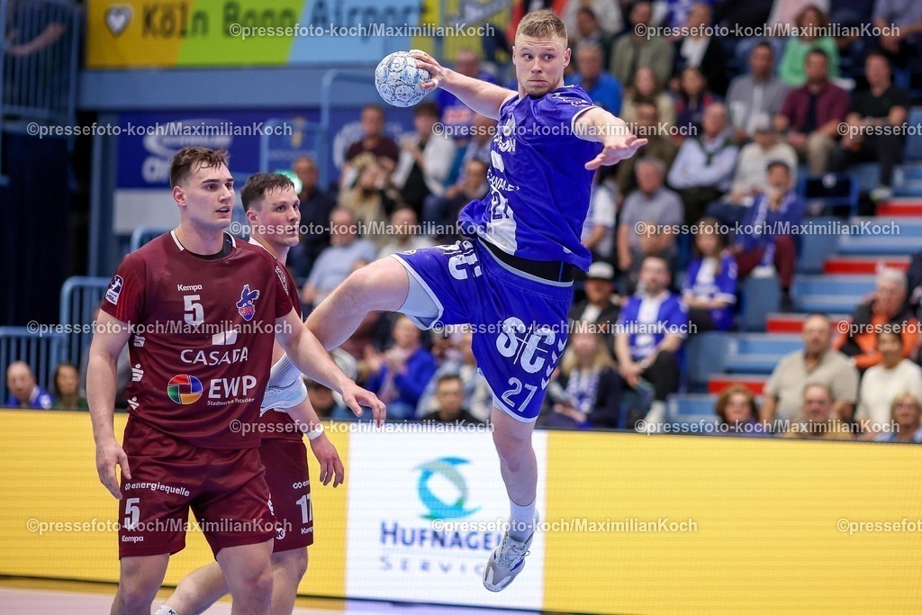 Gum25042501093 | 25.04.2025, Handball, HBL, VfL Gummersbach - 1. VfL Potsdam, Schwalbe-Arena: Kristjan Horzen (GUM #27) 