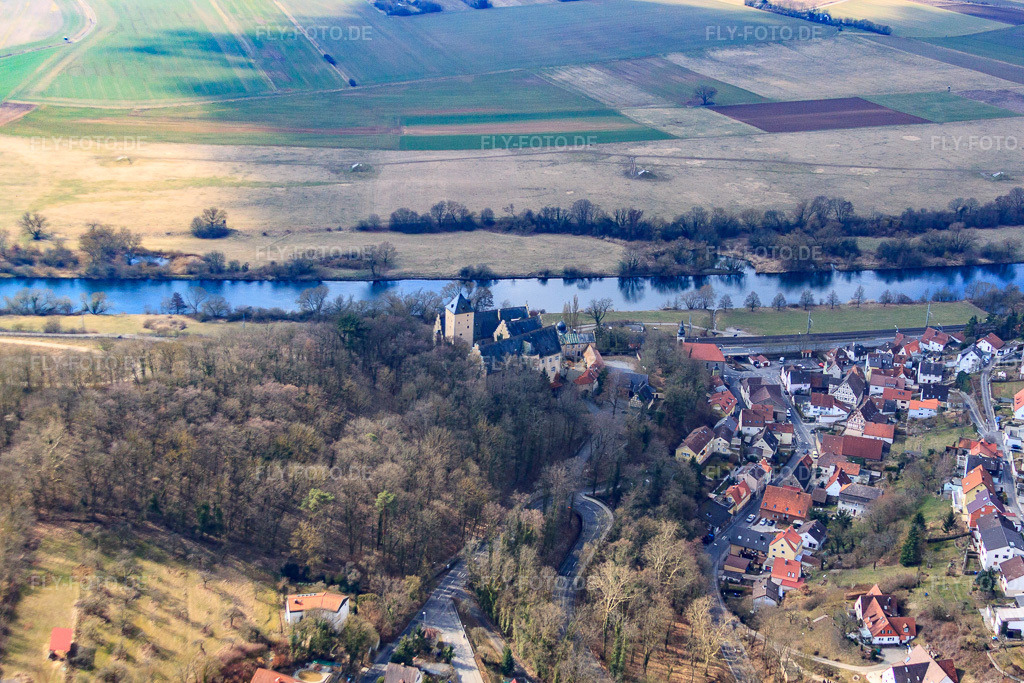 Luftbild: Schloss Mainberg im Ortsteil Mainberg in Schonungen im Bundesland Bayern in Deutschland. Foto: IMG_56259.jpg vom 07.04.2013 durch Werner Riehm/FLY-FOTO.de