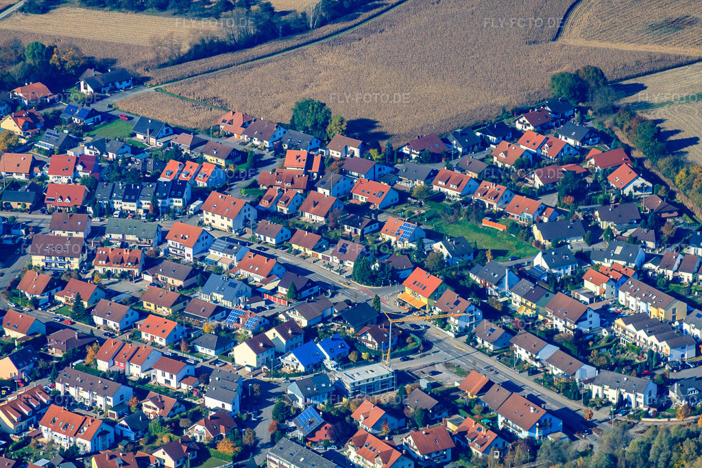 Luftbild: Trifelsstr in Hagenbach im Bundesland Rheinland-Pfalz in Deutschland. Foto: IMG_35250.jpg vom 31.10.2010 durch Werner Riehm/FLY-FOTO.de
